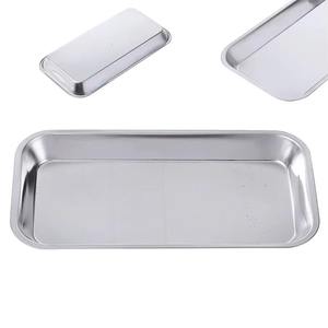 Plateau carré en acier inoxydable HERMANN MEDITECH HM-ST-152, durable, réutilisable, plat de service manuel, usage hospitalier, chirurgical, multi-usages - Product Image 1