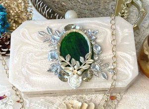 Classic India Luxury Eco-Friendly Hand Modeled Resin Clutch Purse Ladies Handbag Womens Elegant MULTI CRAFT MODEL - Product Image 6