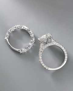 Bague en Moissanite taille Poire pour Femme, Certifiée GRA, en Argent S925, avec Micro-Pavé et Sertissage à Griffes, Bague Combinée - Product Image 3