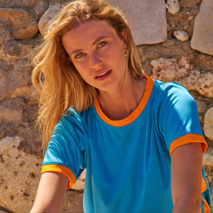 Ultifresh Casual Performance Side Panel Anti-Wrinkle Minimalist Embroidered Solid O-Neck Short Sleeve Breathable Woven - Product Image 3