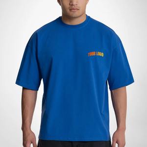 T-shirt unisexe personnalisé avec logo imprimé en mousse 3D, grande taille pour hommes, en spandex, OEM, vente en gros, léger, réversible, pour la gym et l'entraînement - Product Image 1