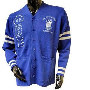เสื้อคาร์ดิแกนไหมพรมฤดูหนาว Zeta Phi Beta สำหรับผู้หญิง ปักลายสัญลักษณ์สมาคมนักศึกษากรีก  ถักจากอะคริลิกเชนิลล์ คอวี แห้งเร็ว สไตล์วาร์ซิตี้ - Product Image 1