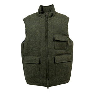Gilet de chasse et de tir pour homme en mélange de laine premium, entièrement zippé, multi-poches, col montant, chaud pour l'hiver, pour activités de plein air - Product Image 5