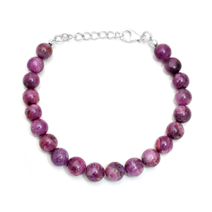 Pulsera de Rubí Clásica Hecha a Mano con Diseño Único, Plata de Ley 925, Joyería Elegante con Gemas Lisas para Mujer - Product Image 1