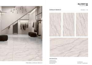 Carreaux de porcelaine émaillée polie haute brillance 24x48 pouces, grand format, pour revêtement de sol intérieur résidentiel et commercial contemporain - Product Image 3