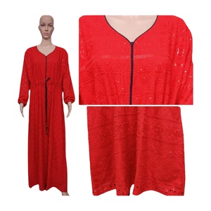 Vintage Modest Dubai <b>Kaftan</b> Jalabiyat – Floral Printed Organza Dress with <b>Sequin</b> Embroidery, Modern Islamic Wear for Women - Product Image 1