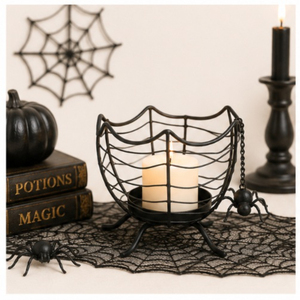 Trending Halloween Decor Spider Web <b>Black</b> Metal <b>Candelabra</b> Iron Candle Holder for Home Tabletop & Wholesale Party Supplies - Product Image 4