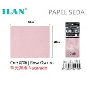 Carta Velina Rosa Scuro 50x66 Cm Perlata per Imballaggio - Product Image 3