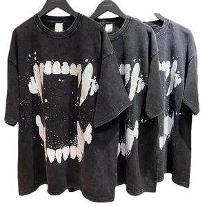 Camiseta de Manga Corta para Hombre, 100% Algodón, Cuello Redondo, Lavado Ácido, Corte Regular, Ligera, Casual, con Logotipo Frontal, Gran Venta - Product Image 3