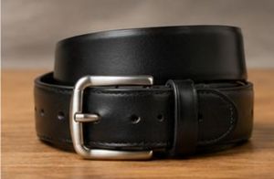 Cinturón de Cuero Genuino Marrón Sólido con Hebilla Rectangular de Cobre, Formal, Duradero para Hombre - Product Image 3