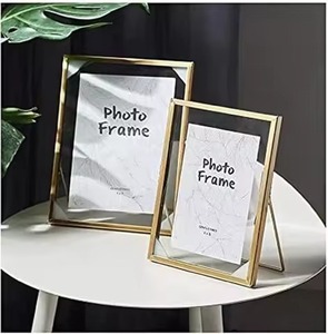 Trendy Wall <b>Mounted</b> Picture <b>Frame</b> Glass Metal Photo Display Home Decoration - Product Image 1