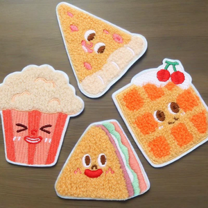 High Quality Custom 3D Embroidery Patches <b>Cute</b> <b>Bear</b> Face Design Iron On Sew On Applique Badge for Clothing Hats Bags - Product Image 5