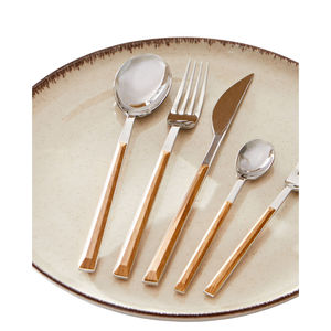 Juego de Cubiertos de Acero Inoxidable de Alta Calidad con Mango de Madera de Roble Natural, Vajilla Moderna para el Hogar, Cocina y Restaurante - Product Image 4