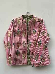 เสื้อแจ็คเก็ตผ้าฝ้ายพิมพ์ลายดอกไม้สำหรับผู้หญิง ระบายอากาศได้ดี เป็นมิตรกับสิ่งแวดล้อม เสื้อโค้ทฤดูหนาวตกแต่งกระดุม แบบปกติ สไตล์กันตะ - Product Image 6