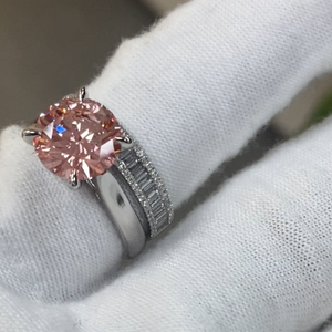 Anillo Clásico de Oro Blanco de 9k, 10k, 14k y 18k con Diamante Cultivado en Laboratorio de Corte Brillante Redondo Color D, Perforación Láser, Diamantes Laterales, Anillo de Compromiso para Mujer - Product Image 5