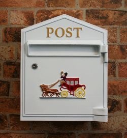 Buzón de Correos Independiente de Hierro Fundido Estilo Vintage Azul Escocés Royal Mail con Cerradura de Latón, Duradero e Impermeable, Diseño Unicornio - Product Image 2