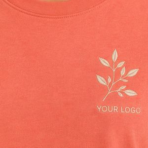 T-shirt décontracté pour femme, col rond, manches courtes, imprimé logo minimaliste corail, doux, pour tous les jours, personnalisable OEM - Product Image 4