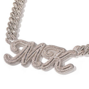 Colgante con Letra M y Diamante Moissanita, Plata 925, Estilo Hip Hop, Lujoso, para Fiestas, Eventos, Uso Diario, Joyería Personalizada Unisex, Tendencia - Product Image 1