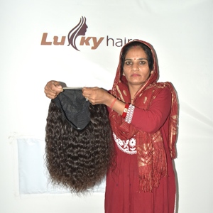 Perruque en cheveux indiens Remy vierges bouclés profonds, texture dense, ligne de cheveux réaliste, double trame machine, bonnet en dentelle léger, élégante pour femme - Product Image 6