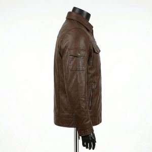 Latest Design <b>Leather</b> Wear <b>Long</b> Sleeves <b>Leather</b> <b>Jacket</b> High Street Men's Winter Quilted <b>Jackets</b> - Product Image 3