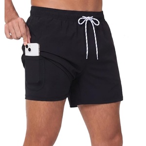 Shorts de bain pour hommes en polyester tissé avec bordure contrastante, imprimé AOP, élastique en nylon, séchage rapide, décontracté, fournisseur du Bangladesh - Product Image 2