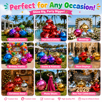 Ballon miroir gonflable irisé, sphère en PVC, décoration de mariage, fête de Noël, gros ballons décoratifs brillants en forme d'œuf