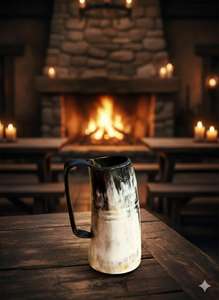 Corne à boire viking en matériau organique de haute qualité avec bordure en laiton, faite à la main, écologique, cadeau de Noël - Product Image 5