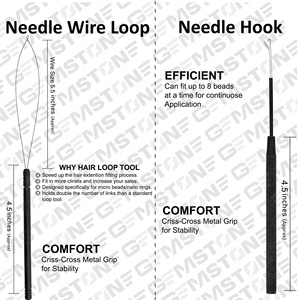 Hand Tied Stainless Steel Durable Reusable Hair Extension Tool Kit Set <b>Needle</b> Pliers Double Prong Clips Custom Logo Customized - Product Image 2