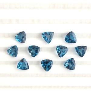 Topacio Azul de Londres Natural de 6mm, Facetado en Trillón, Piedras Sueltas Calibradas de Alta Calidad para Anillos y Pendientes, Venta al por Mayor - Product Image 5