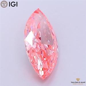 Diamant de laboratoire CVD de qualité supérieure, certifié IGI, taille Marquise, 5,00 carats, couleur rose vif fantaisie, clarté VS1, pour bague de promesse - Product Image 4