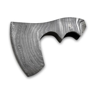 Tête de hache en acier de Damas forgée à la main, hache viking, hache de bushcraft, hache de camping, hache de survie, haches barbelées - Product Image 1