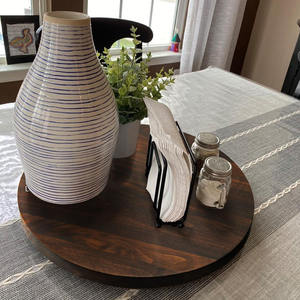 Classic Acacia Wood Lazy Susan Turntable Rotating Tray for Dining Kitchen Countertop <b>Spices</b> Rack Storage Organizer Display Stand - Product Image 2