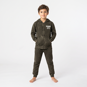 Conjunto Deportivo de Algodón con Capucha y Cremallera Completa para Niños, Lavado Ácido, de la Mejor Calidad, Fabricante de Ropa Deportiva Informal Personalizada para Niños - Product Image 1
