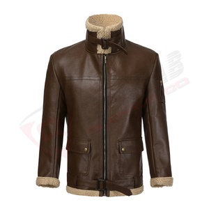 Fur-Quilted Collar Fleeced Fashion Breathable Genuine Leather Latest-Design OEM-Long Sleeved Winter Jackets - Product Image 2