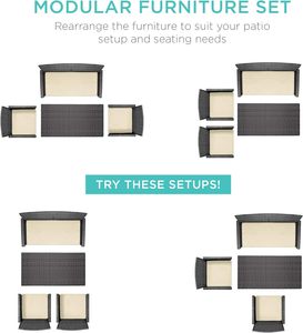 Homall - Juego de 4 sofás de exterior para patio, mimbre de ratán PE, muebles de jardín, juego de asientos acolchados para balcón - Product Image 2