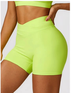 Shorts de Yoga para Mujer, Fabricados en Pakistán, a Bajo Precio, Bordados, Ecológicos, Cintura Alta Elástica, Sólidos, Ligeros y Transpirables - Product Image 1