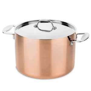 Olla de Cobre Martillado con Tapa y Asas de Latón, Cacerola de Cobre Hecha a Mano, Utensilio de Cocina para Sopa y Guisos - Product Image 6