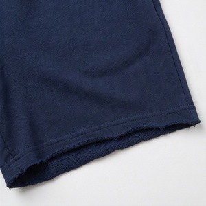 Ensemble 2 pièces pour femmes, short en coton bleu marine avec imprimé nuage orange, haut décontracté à col rond et short au-dessus du genou, printemps - Product Image 6