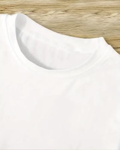 Men's White O-Neck Short Sleeve T-Shirt Regular Fit Casual Style 100% Cotton Jersey Fabric Solid Color Plain Dyed Knitted - Product Image 3