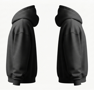 Heavyweight 350g Polyester/Cotton Pullover <b>Hoodie</b> <b>Plain</b> Minimalist Kangaroo Pocket Drop Shoulder Streetwear Casual Custom Design - Product Image 3