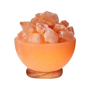 Lampe en sel de l'Himalaya ronde, polie, en cristal naturel, décoration d'intérieur, Feng Shui, lumière ambiante, éclat chaleureux - Product Image 1
