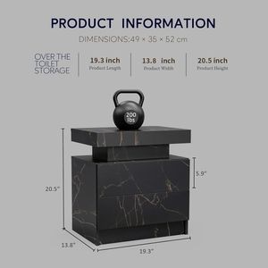 Comodino Moderno a LED con 2 Cassetti Nero e Oro per Camera da Letto - Product Image 6