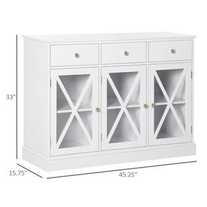 Aparador de Cocina Ecológico de Madera y Aluminio, Mueble de Almacenamiento para Sala de Estar, Comedor y Entrada, Mueble de Barra de Café con Múltiples Funciones - Product Image 3