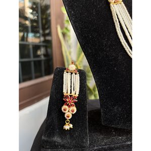 Ensemble de bijoux Rani Haar en alliage de cuivre rouge doré pour femmes, bijoux de mariage indiens ethniques, export. - Product Image 2