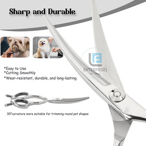 Factory Made Stainless Steel Curved Pet Grooming <b>Scissors</b> High Quality Simple Design Eco-Friendly - Product Image 2