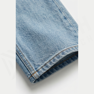 GENERSA SPORTS Jean droit pour homme en denim léger et respirant de haute qualité, style hip-hop automne, fermeture éclair unie, taille basse - Product Image 4