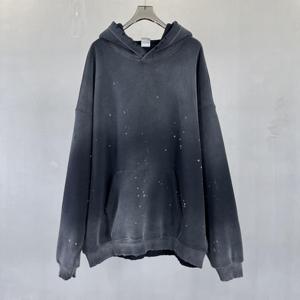 เสื้อฮู้ดดี้พิมพ์ลายสีแบบแอซิดวอช หนักพิเศษ สไตล์วินเทจ ขาดๆ แบบสตรีทแวร์ ทรงโอเวอร์ไซส์ ผู้ผลิต OEM - Product Image 4