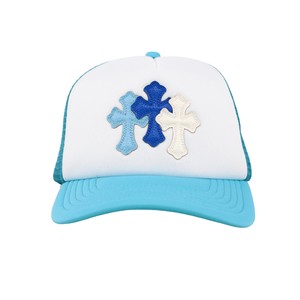 Casquette de camionneur à 5 panneaux avec écussons en éponge sur le dessus et broderie laser croisée sur la page avant - Product Image 2