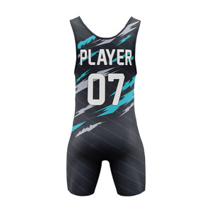 Combinaison de lutte pour homme, personnalisée, imprimée par sublimation, de haute qualité, respirante, légère, extensible, séchage rapide, durable - Product Image 2