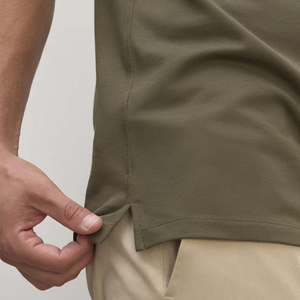 Chemise à col rond pour homme en polyester recyclé, nouvelle mode, sport, coton vert olive original, séchage rapide, respirante, polos - Product Image 5